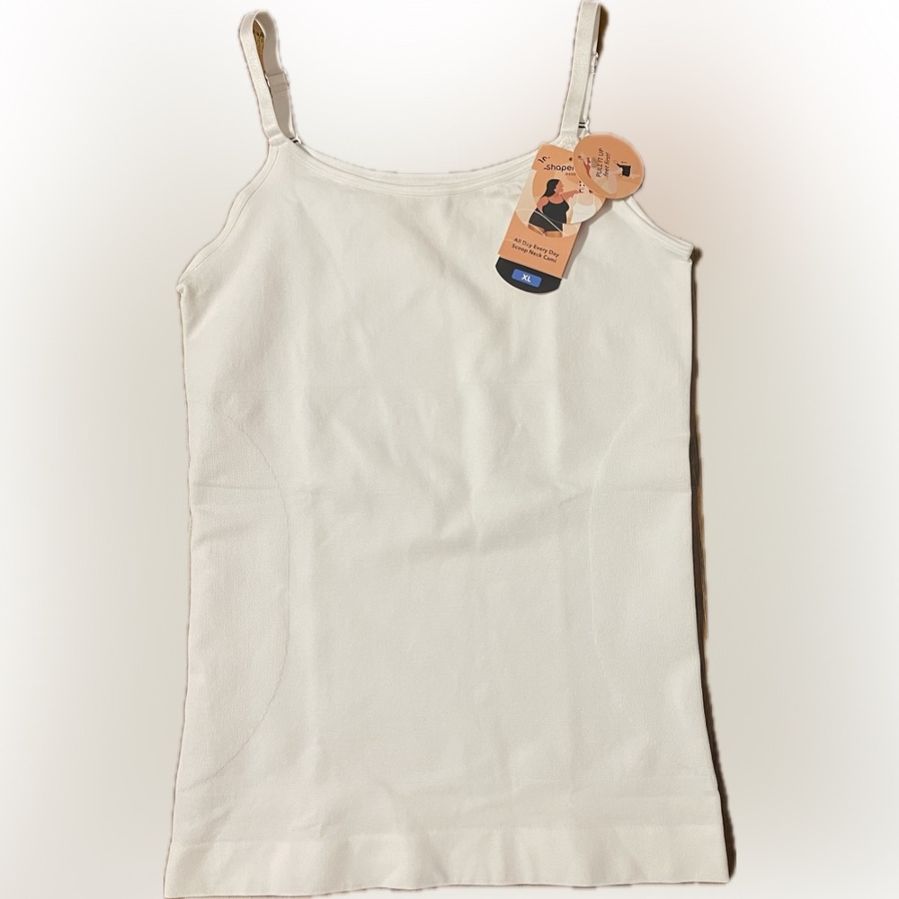 Shapermint Essentials All Day Every Day Scoop Neck Cami ~ White